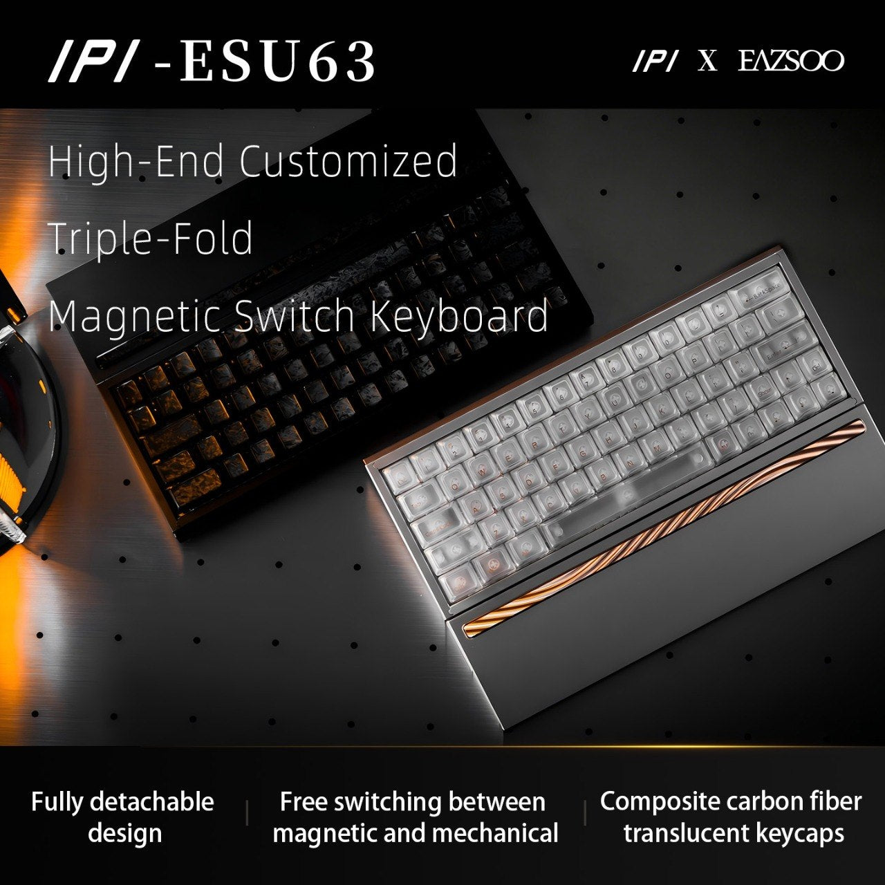 IPI ESU63 triple-fold magnetic switch keyboard